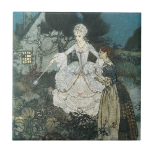 Vintage Cinderella Fairy Godmother by Edmund Dulac Tile
