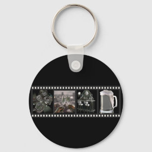 Vintage Cinema Film Strip Custom Bar Mat Keychain
