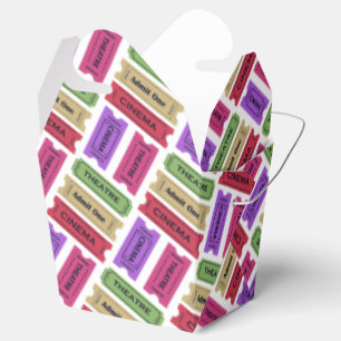 Vintage Cinema & Theatre Ticket Stubs Pattern Favor Box