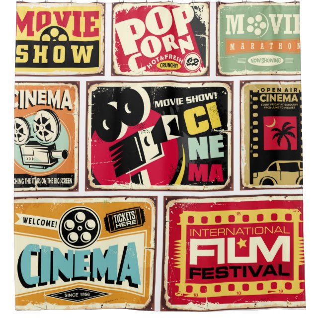 Vintage cinema tin signs collection. Movie industr (Front)