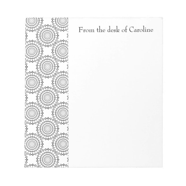 Vintage Circle Pattern Personalized Notepad (Front)