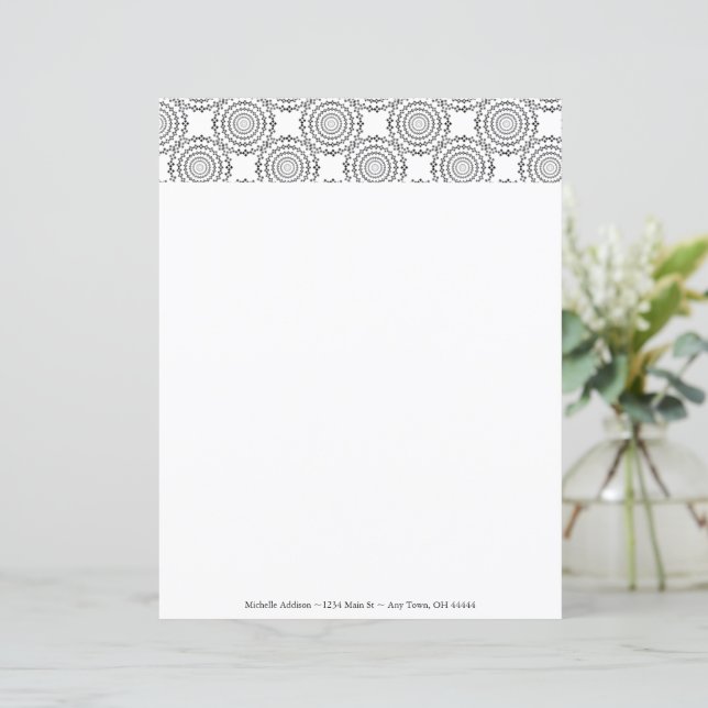 Vintage Circle Pattern Personalized Paper Sheet (Standing Front)