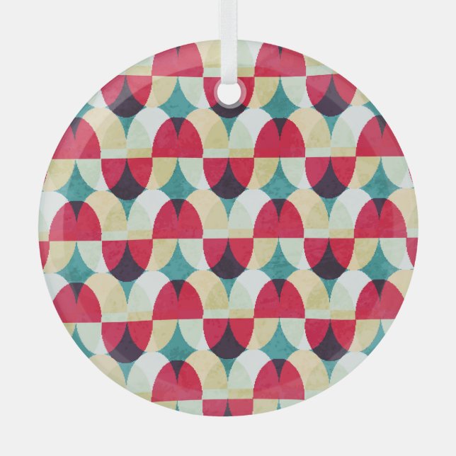 Vintage circle, seamless abstract pattern. glass ornament (Front)