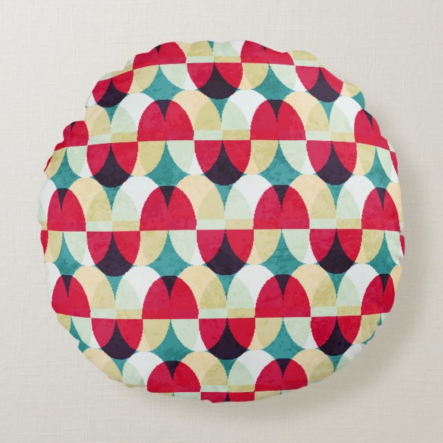 Vintage circle, seamless abstract pattern. round pillow (Front)