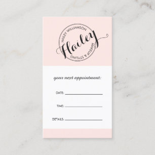 Vintage Circle Stamp Logo Pink Appointment Card