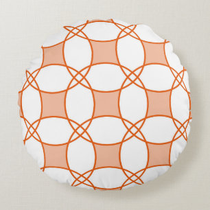 Vintage Circles Art: Seamless Geometric Pattern Round Pillow