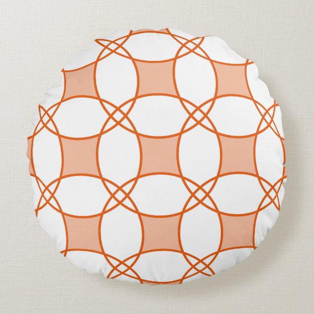 Vintage Circles Art: Seamless Geometric Pattern Round Pillow (Front)