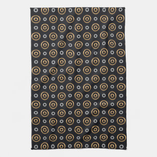 vintage circles kitchen towel 