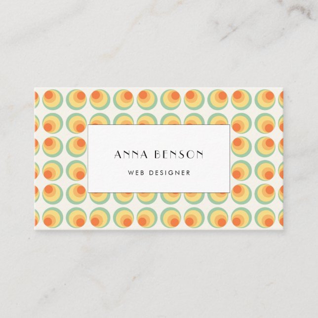 Vintage circles pattern business card (Front)