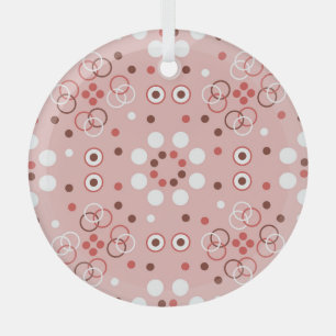 Vintage Circles: Seamless Geometric Charm. Glass Ornament