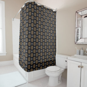 vintage circles shower curtain