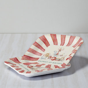 Vintage Circus Animals Birthday Paper Plates