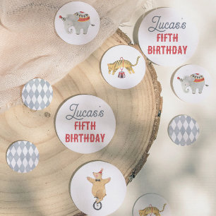 Vintage Circus Bear Boy Birthday Party Confetti