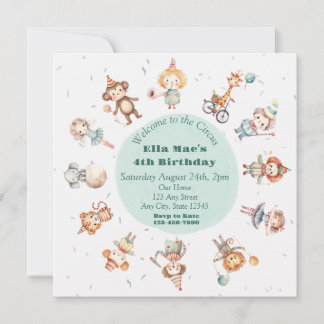 Vintage Circus Birthday Invitation