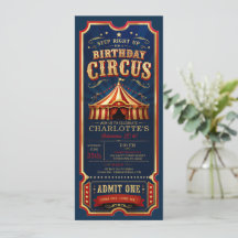 Vintage Circus Birthday Ticket Admit One