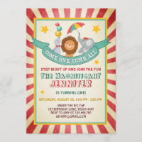 Vintage Circus carnival birthday invitation
