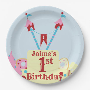 Vintage Circus Carnival Cake Any Age Paper Plate
