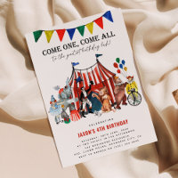 Vintage Circus Carnival Festival Show Kid Birthday