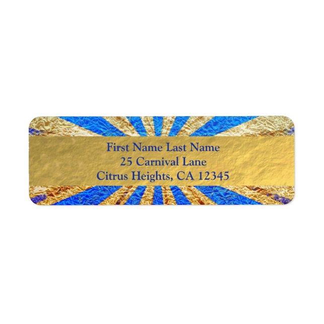 Vintage Circus Carnival Royal Blue Gold Foil Party (Front)