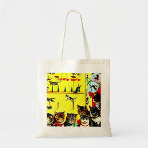 Vintage Circus Cat Act Poster Wall Art AddYourText Tote Bag