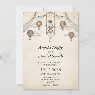 Vintage Circus Celestial Acrobat Invitation