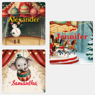 Vintage Circus Christmas Gift Tags