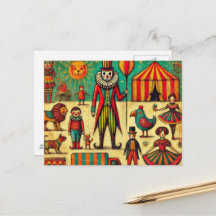 Vintage Circus Clown Collage
