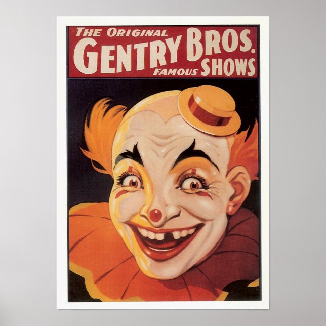Vintage Circus Clown Poster (Front)
