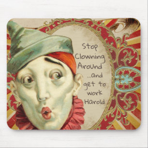 Vintage Circus Clowning Around Mouse Pad