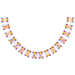 Vintage Circus Colour Birthday Party Bunting Flags