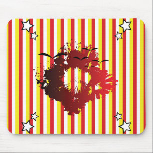Vintage Circus Core Grunge Sunburst Stripes Mouse Pad