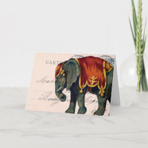 Vintage Circus Elephant Card