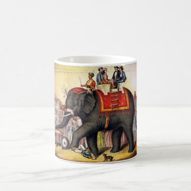 Vintage Circus Elephant Coffee Mug (Center)