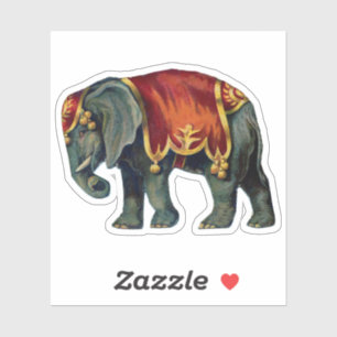 Vintage Circus Elephant Sticker