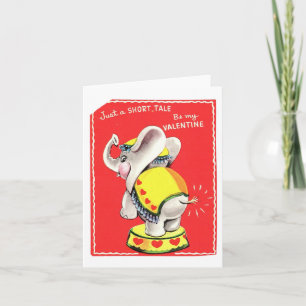 Vintage Circus Elephant Valentine Card