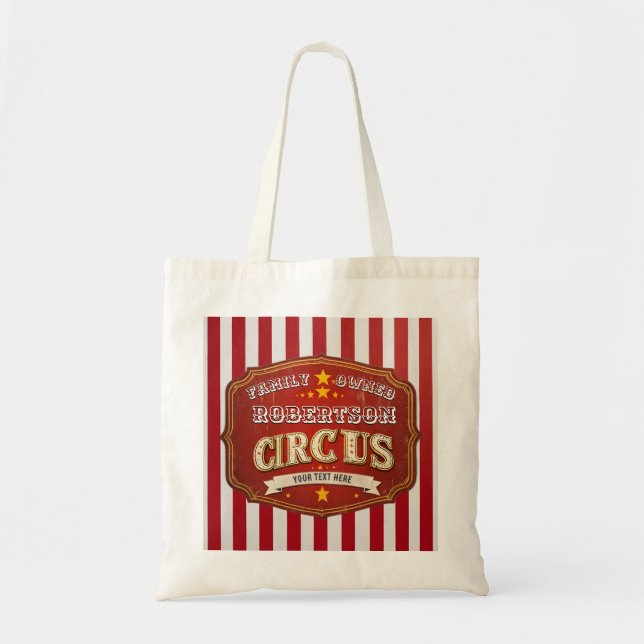 Vintage Circus Family Tote – Custom Fun Fair Strip (Front)
