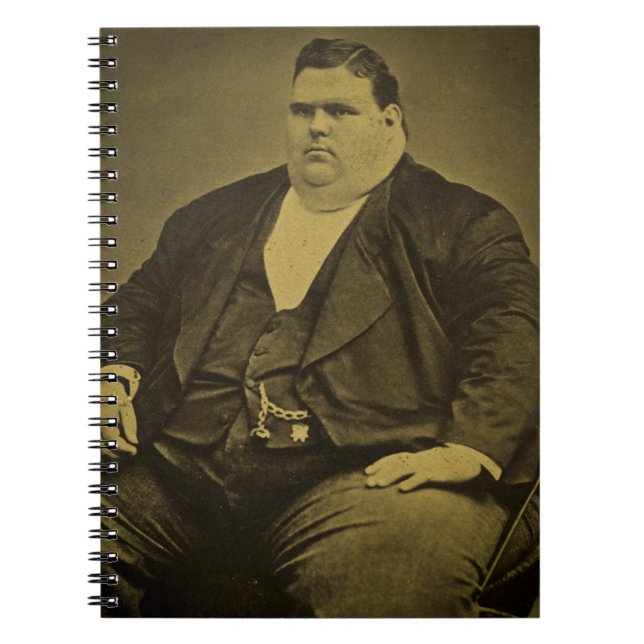 Vintage Circus Freak Sideshow Fat Man Notebook (Front)