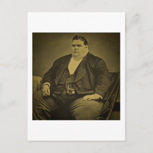 Vintage Circus Freak Sideshow Fat Man Postcard