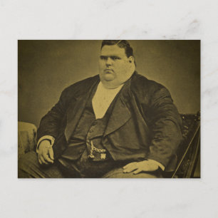 Vintage Circus Freak Sideshow Fat Man Postcard