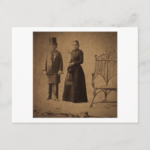 Vintage Circus Freaks Major Ray and His Wife Postcard