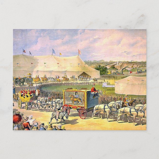 Vintage Circus Grounds Postcard (Front)