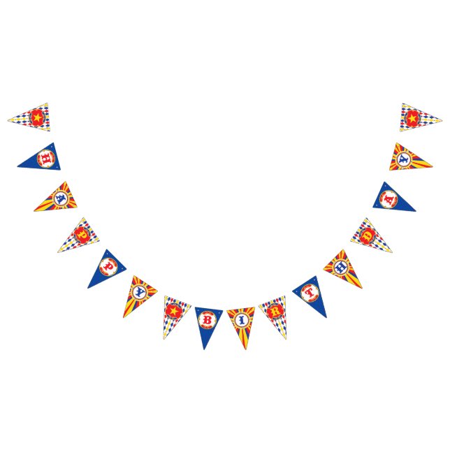 Vintage Circus Happy Birthday banner, carnival Bunting Flags (All)