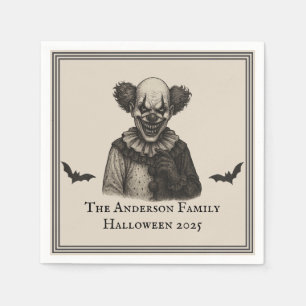Vintage Circus Haunted Carnival Theme Halloween Napkin