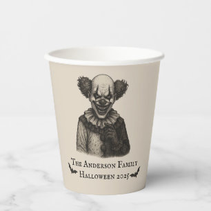 Vintage Circus   Haunted Carnival Theme Halloween  Paper Cups