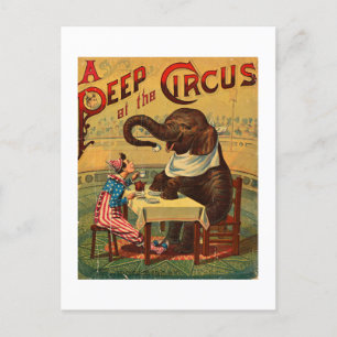 Vintage Circus Illustration Art Old Antique Holiday Postcard