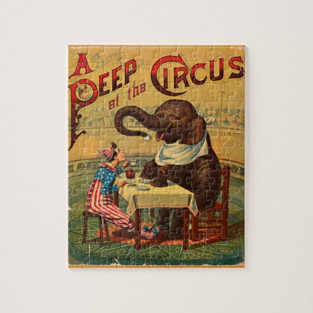 Vintage Circus Illustration Art Old Antique Jigsaw Puzzle (Vertical)
