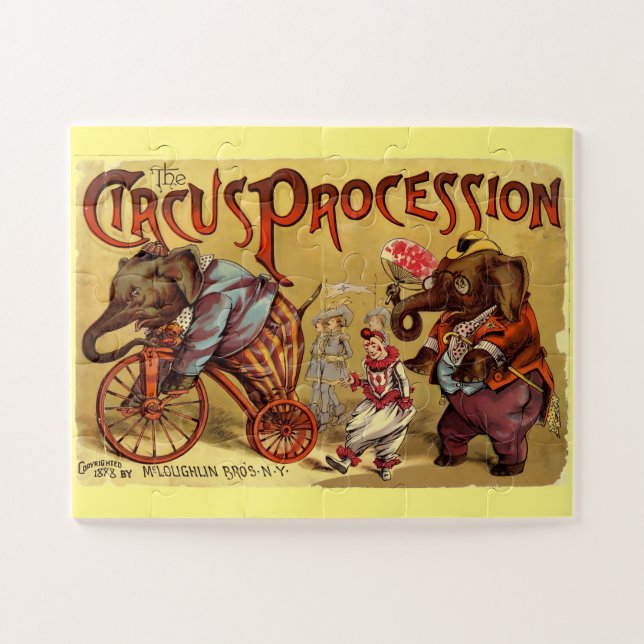 Vintage Circus Illustration Art Old Antique Jigsaw Puzzle (Horizontal)