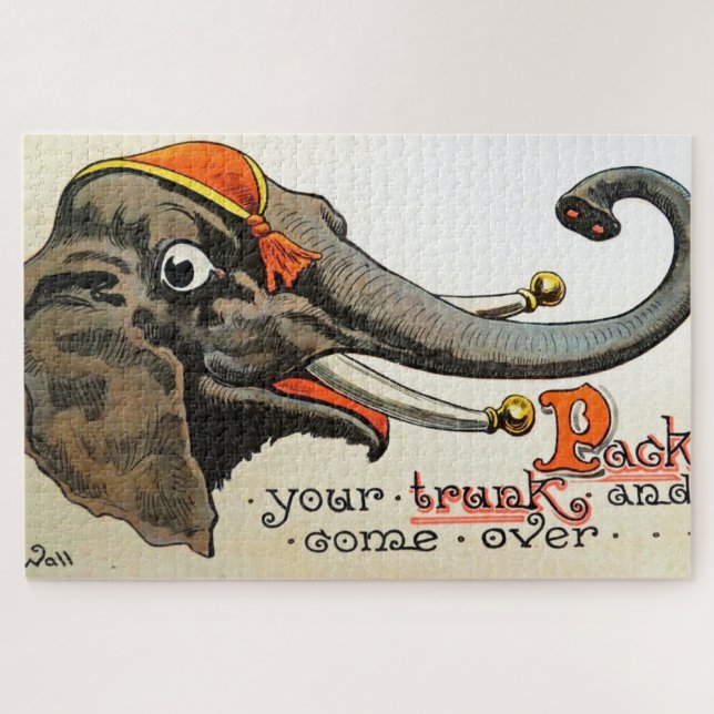 Vintage Circus Illustration Art Old Antique Jigsaw Puzzle (Horizontal)