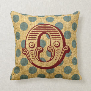 Vintage Circus Letter O Throw Pillow