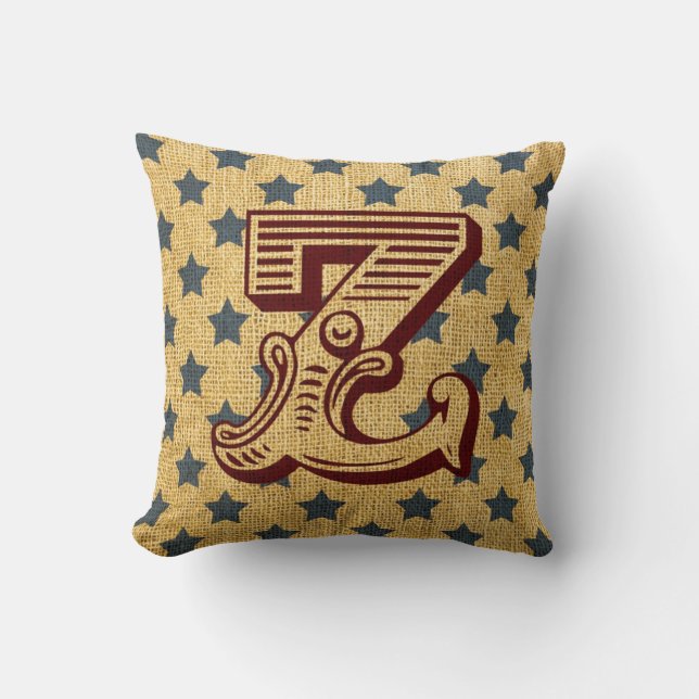 Vintage Circus Letter Z Throw Pillow (Front)